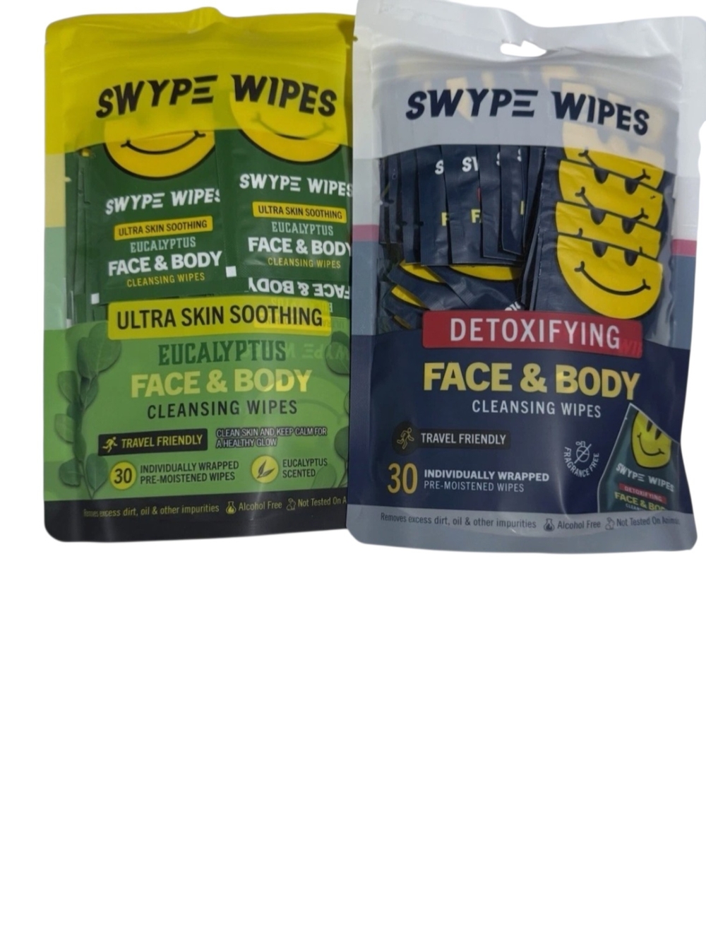 Swype Wipes Face & Body Cleansing Wipes - Choice of Eucalyptus or Detoxifying